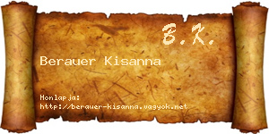 Berauer Kisanna névjegykártya
